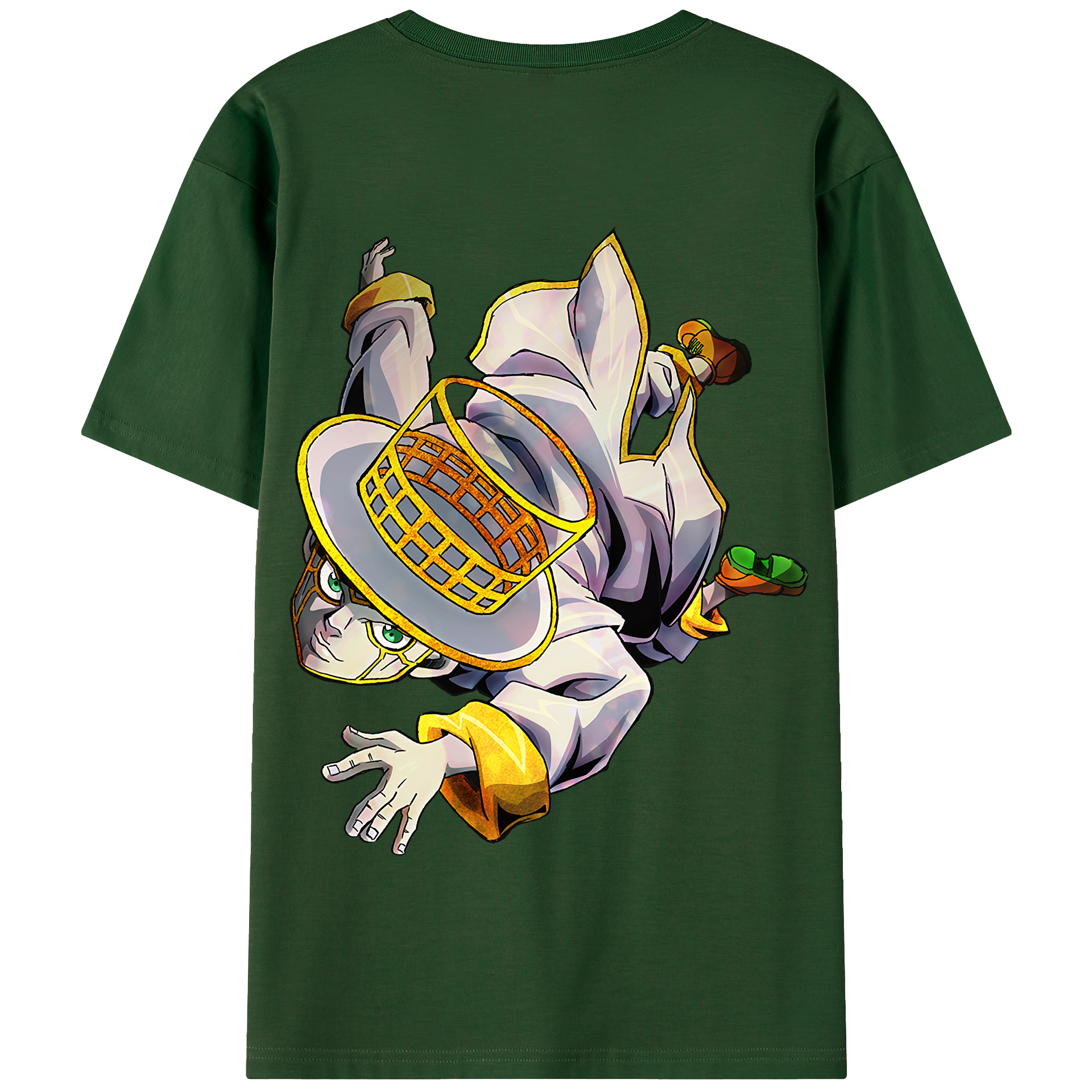 （画像用） ジョジョの奇妙な冒険 岸辺 露伴（きしべ ろはん） JoJo's Bizarre Adventure Rohan Kishibe 綿100％半袖Tシャツ（背面プリント）